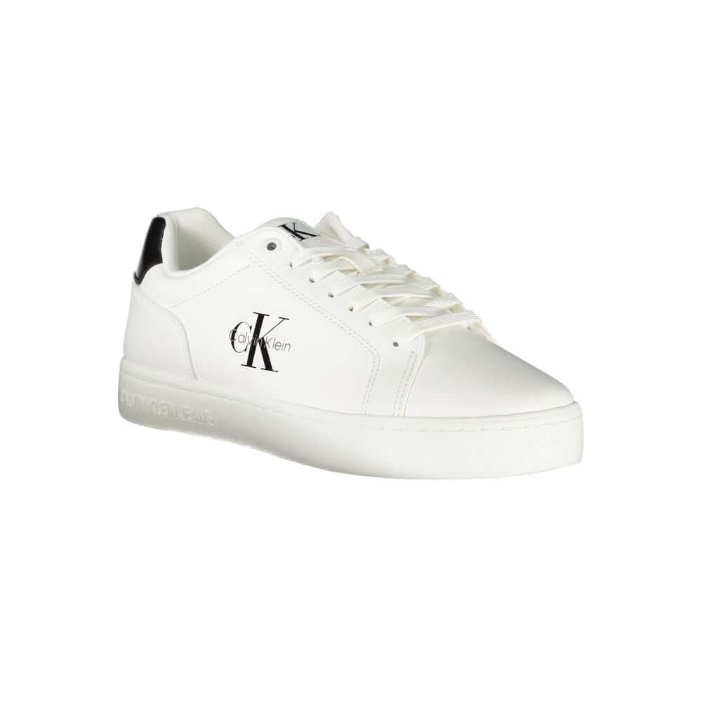 Calvin Klein White Leather Men Sneaker $244.00 Calvin Klein Luzworld