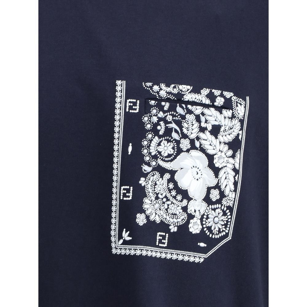 Fendi T-Shirt with bandana print pocket $1469.00 Fendi Luzworld