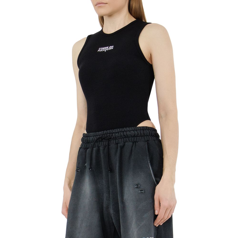 Comme Des Fuckdown Black Cotton Women T-Shirt $142.00 Comme Des Fuckdown Luzworld