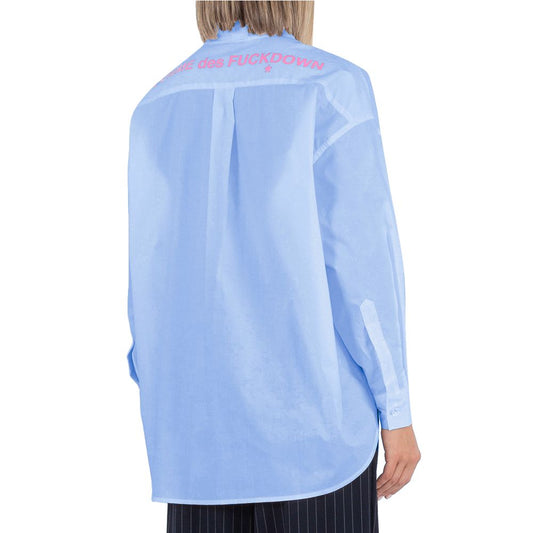 Comme Des Fuckdown Blue Cotton Shirt $234.00 Comme Des Fuckdown Luzworld