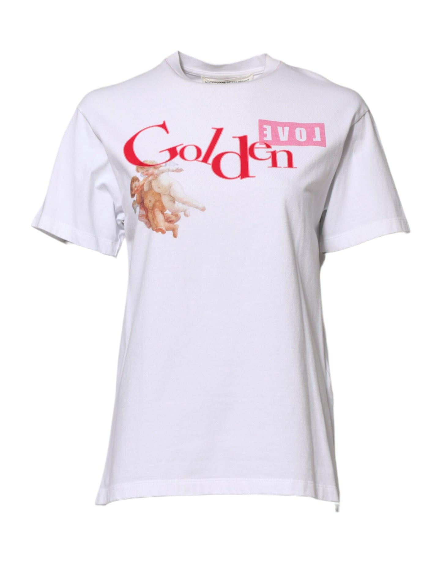 Golden Goose White Printed Round Neck T-shirt $506.00 Golden Goose Luzworld