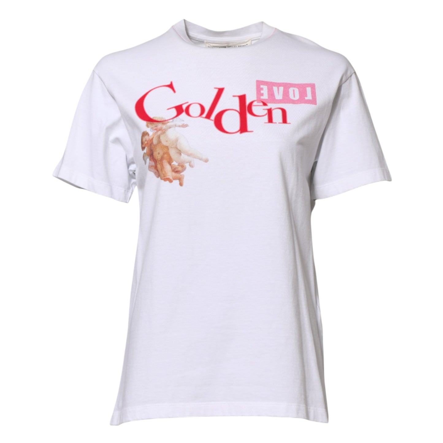 Golden Goose White Printed Round Neck T-shirt $506.00 Golden Goose Luzworld