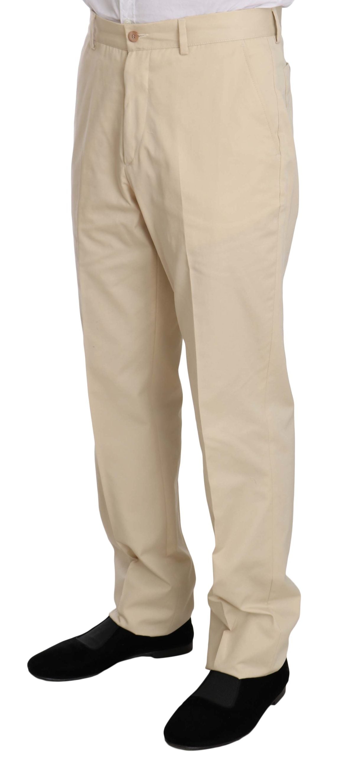 Romeo Gigli Two Piece 3 Button Beige Cotton Solid Suit $916.00 Romeo Gigli Luzworld