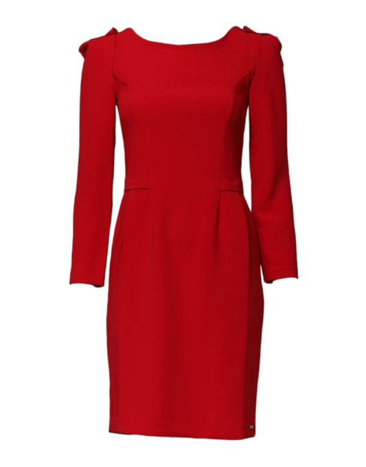 Armani Exchange Red Above Knee Long Sleeves Sheath Dress $238.00 Armani Exchange Luzworld