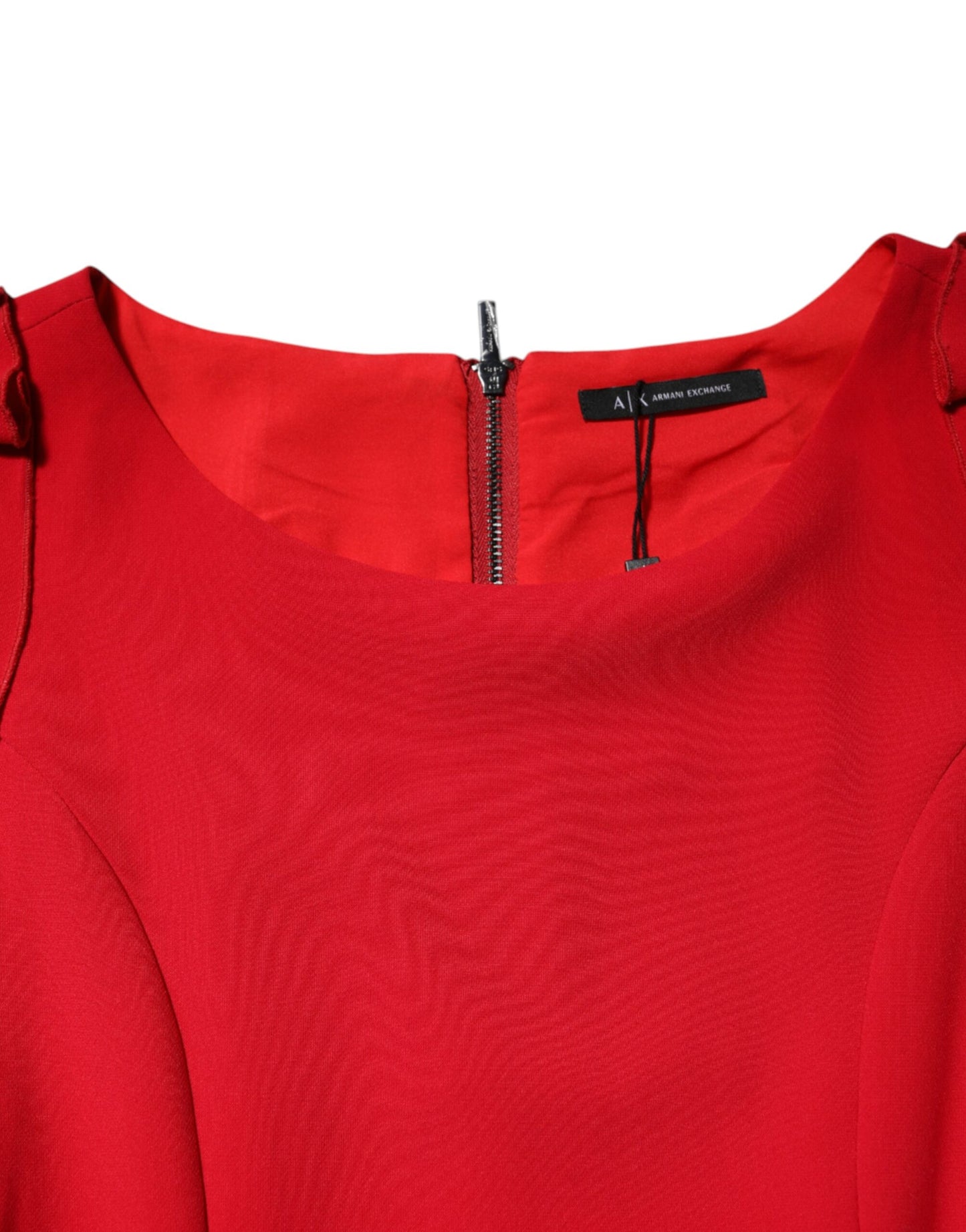 Armani Exchange Red Above Knee Long Sleeves Sheath Dress $238.00 Armani Exchange Luzworld