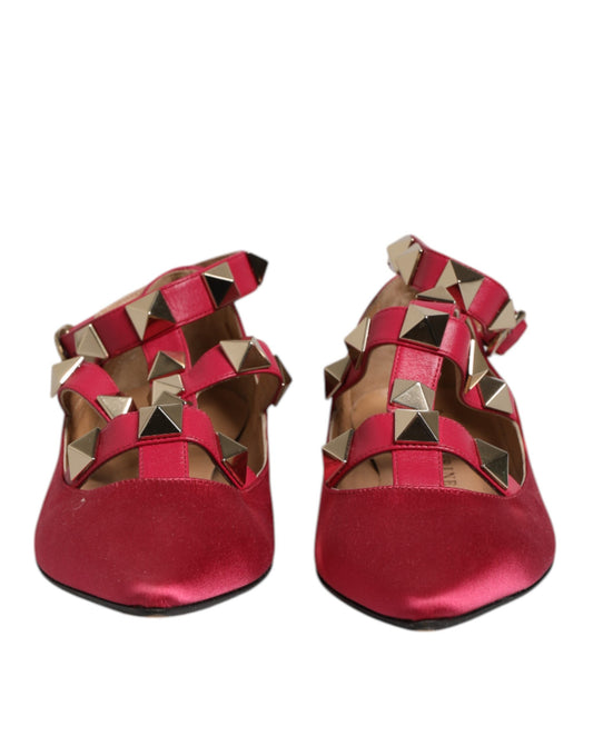 Prosperine Red Gold Studded Pointed Toe Ballet Flats Shoes $674.00 Prosperine Luzworld