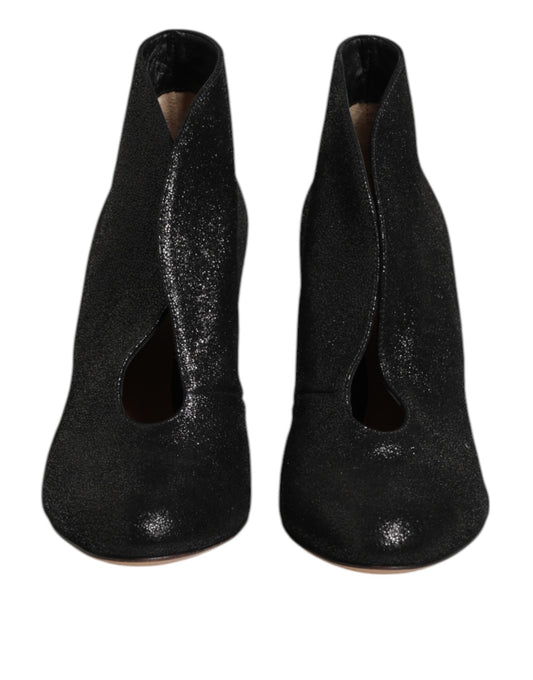 Gianvito Rossi Metallic Black Pump Stiletto Heels Shoes $1483.00 Gianvito Rossi Luzworld