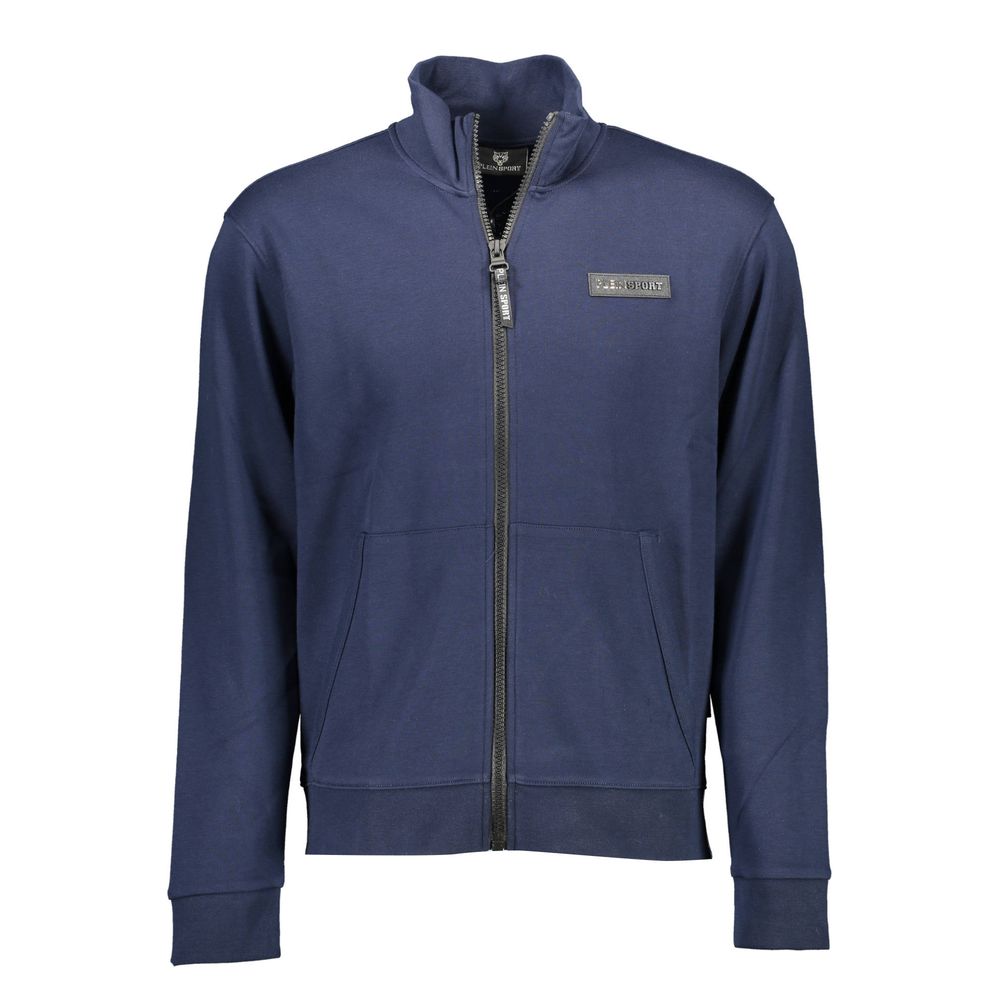 Plein Sport Blue Cotton Men Sweater $590.00 Plein Sport Luzworld