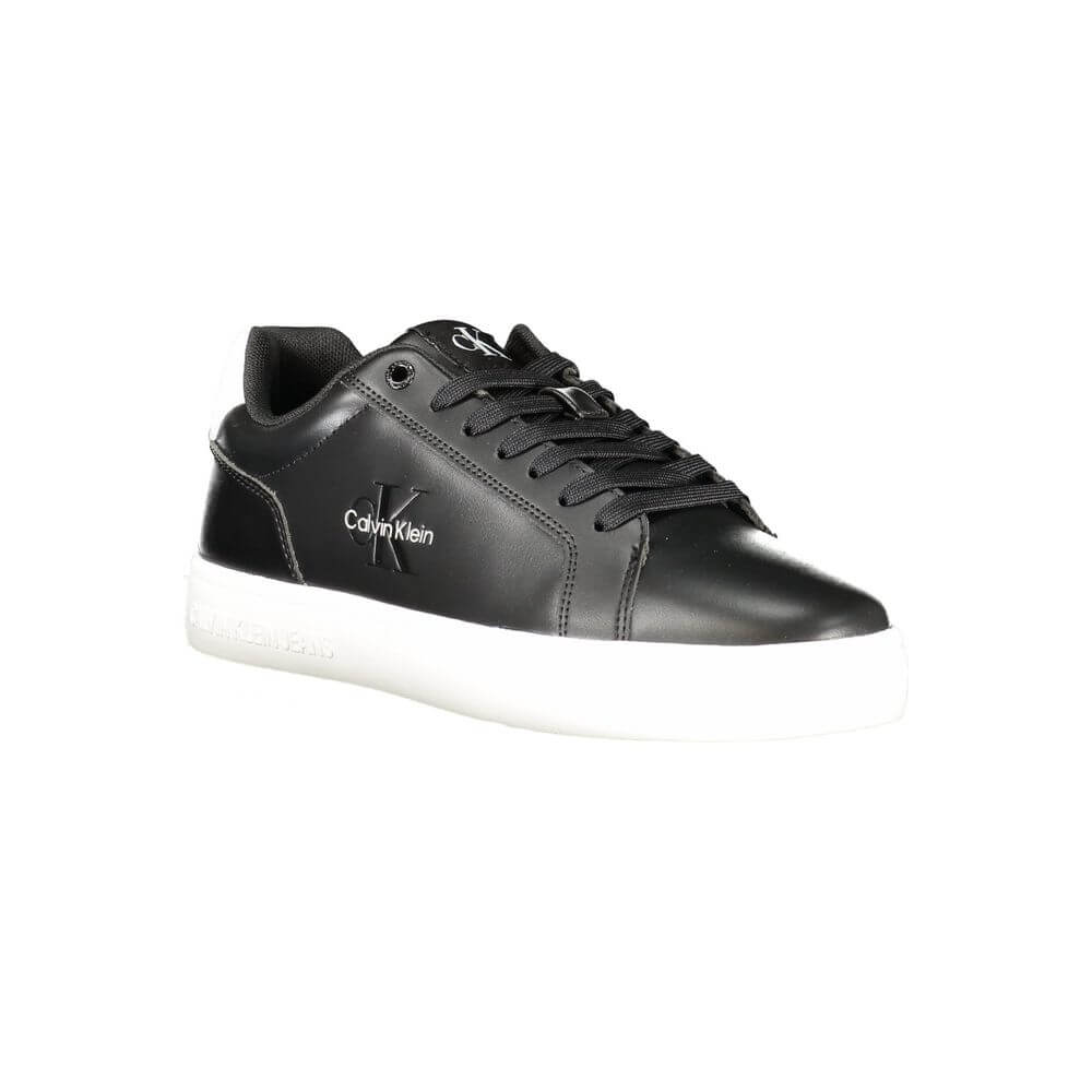 Calvin Klein Black Leather Men Sneaker $244.00 Calvin Klein Luzworld