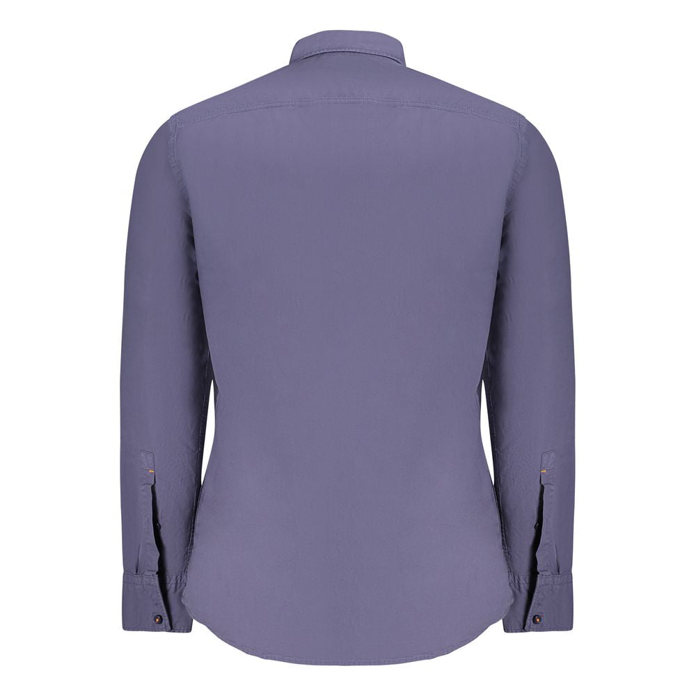 Hugo Boss Blue Cotton Men Shirt $225.00 Hugo Boss Luzworld