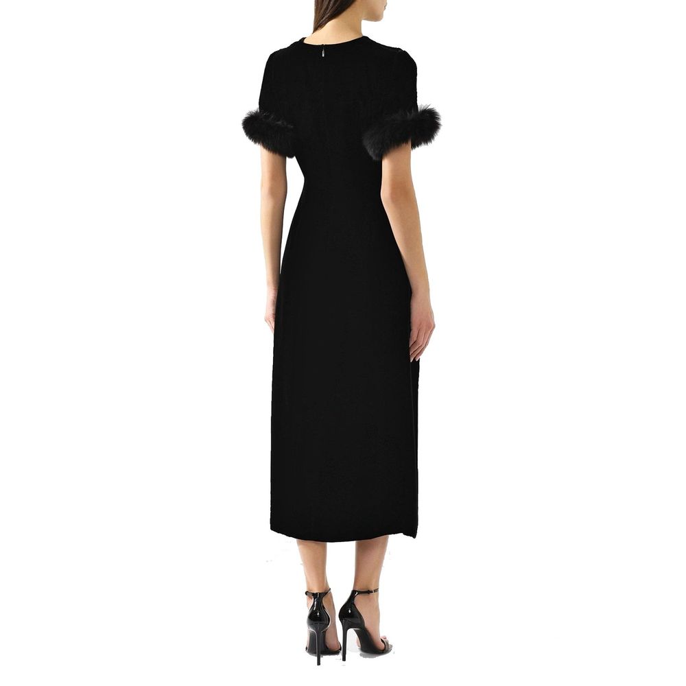 Fendi Fur Trim Velvet Midi Dress $5504.00 Fendi Luzworld