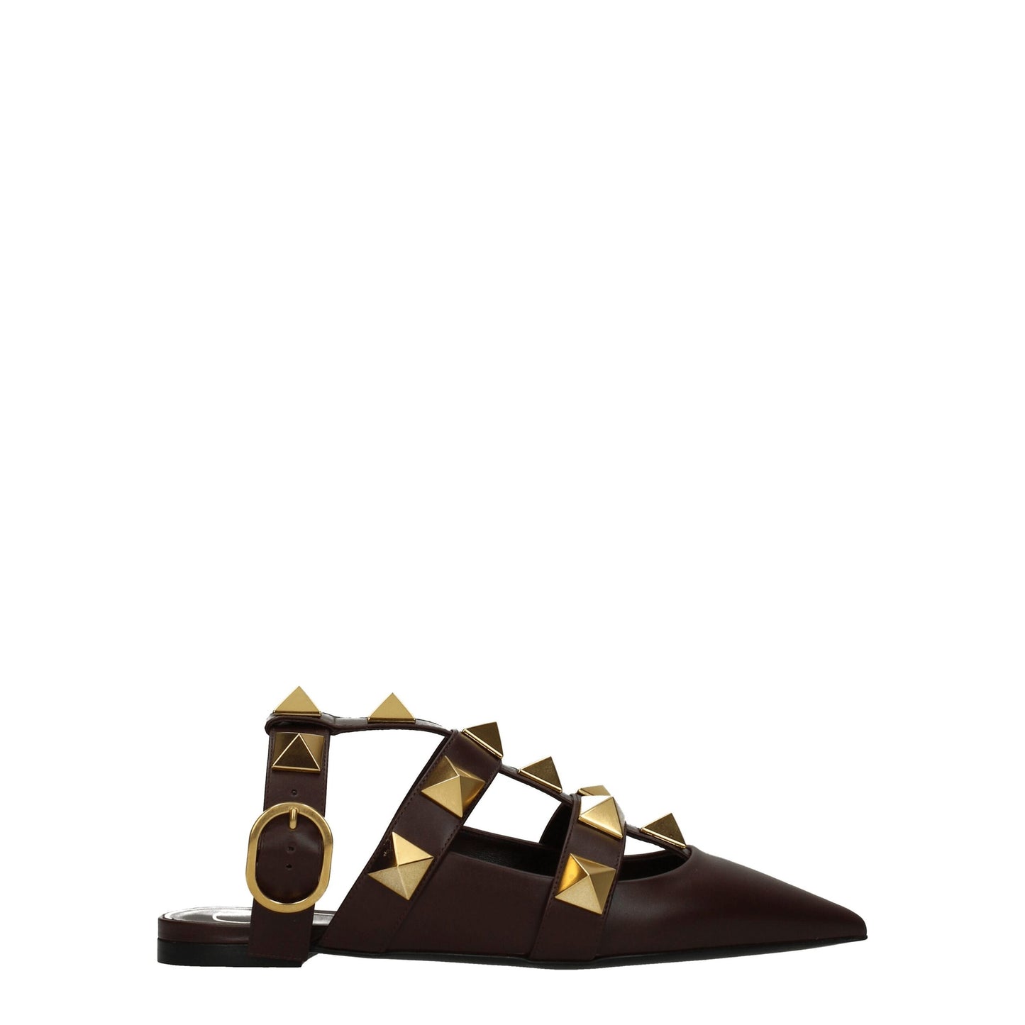 Valentino Garavani Brown Leather Flat Sandals $1738.00 Valentino Garavani Luzworld