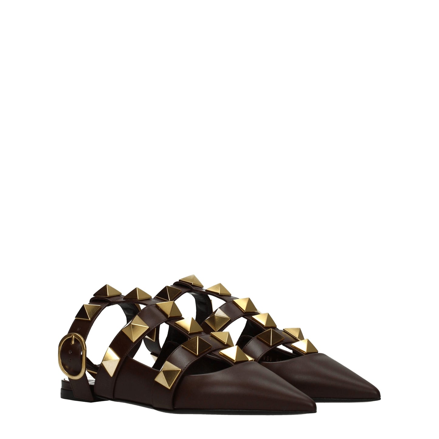 Valentino Garavani Brown Leather Flat Sandals $1738.00 Valentino Garavani Luzworld