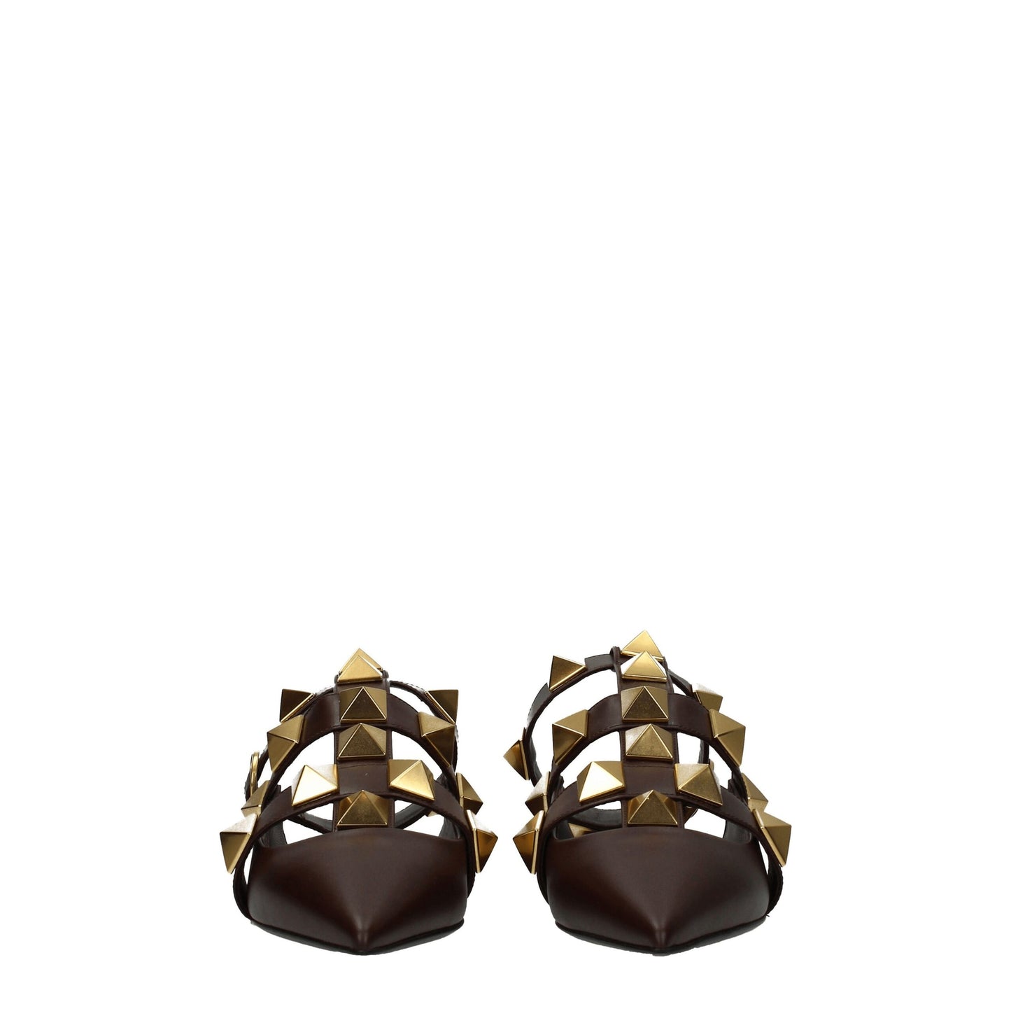 Valentino Garavani Brown Leather Flat Sandals $1738.00 Valentino Garavani Luzworld