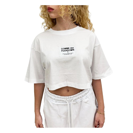 Comme Des Fuckdown White Cotton Women T-Shirt $137.00 Comme Des Fuckdown Luzworld