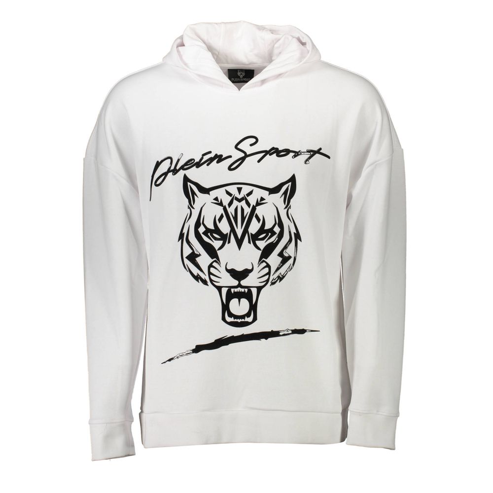 Plein Sport White Cotton Men Sweater $612.00 Plein Sport Luzworld