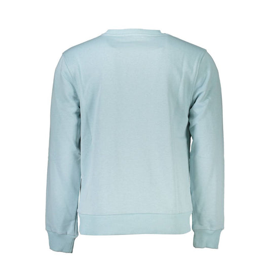 Cavalli Class Blue Cotton Men Sweater $223.00 Cavalli Class Luzworld