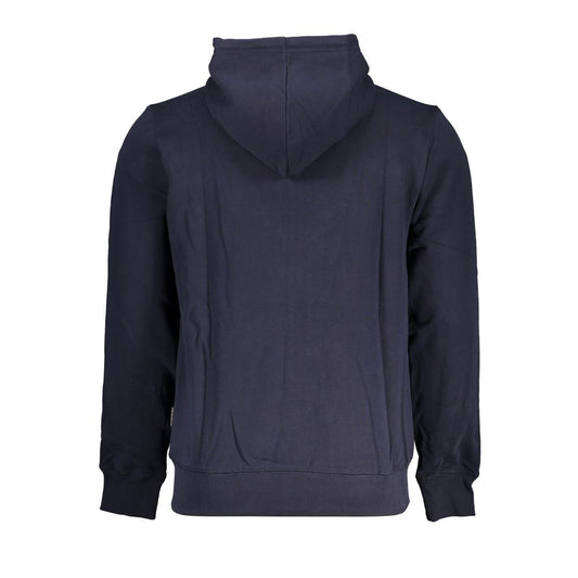 Napapijri Blue Cotton Men Sweater with Hood $220.00 Napapijri Luzworld