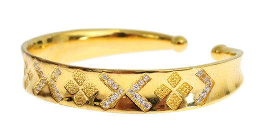 Nialaya CZ Gold Sterling 925 Silver Bangle Bracelet $852.00 Nialaya Luzworld