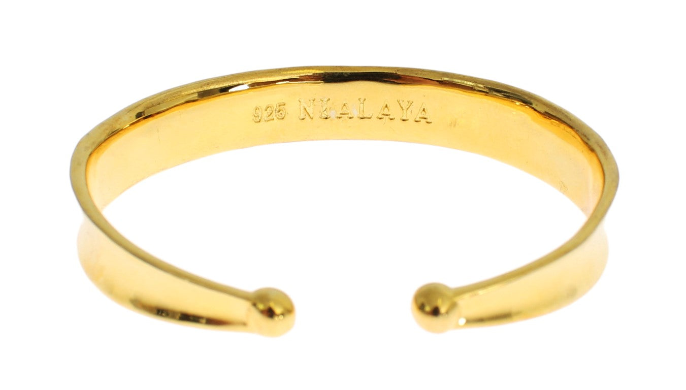 Nialaya CZ Gold Sterling 925 Silver Bangle Bracelet $852.00 Nialaya Luzworld