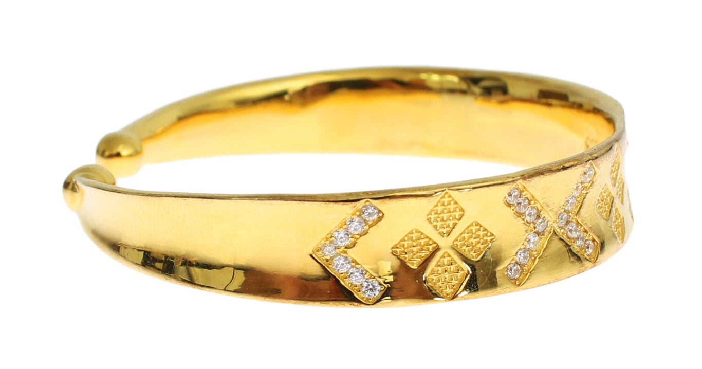Nialaya CZ Gold Sterling 925 Silver Bangle Bracelet $852.00 Nialaya Luzworld
