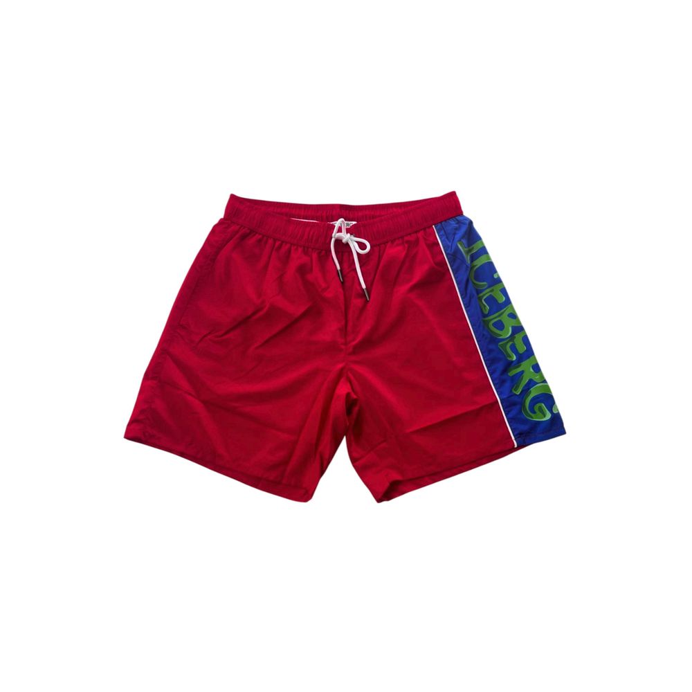 Iceberg Red Polyester Men Swim Short $154.00 Iceberg Luzworld