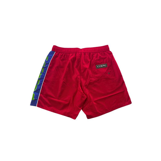 Iceberg Red Polyester Men Swim Short $154.00 Iceberg Luzworld