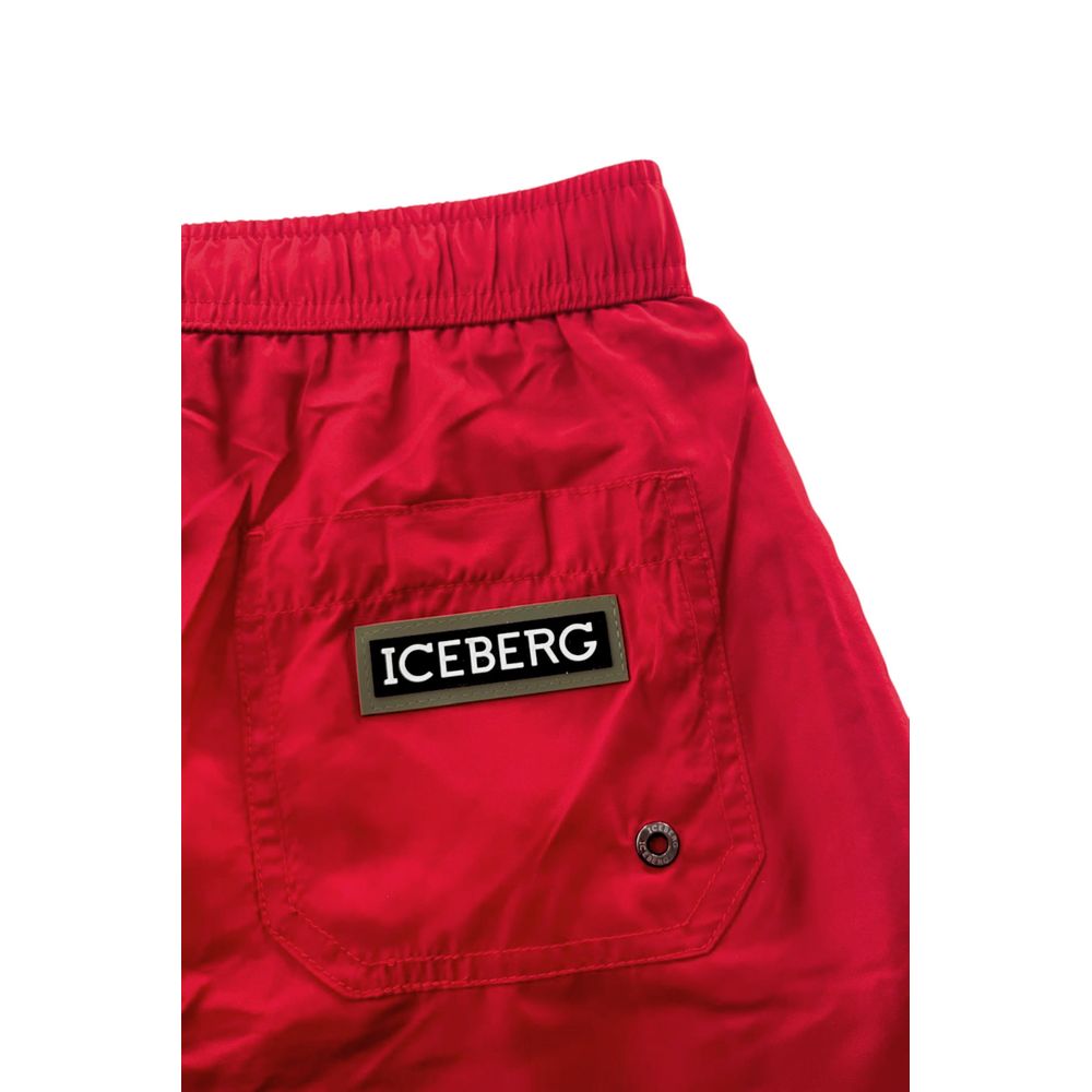 Iceberg Red Polyester Men Swim Short $154.00 Iceberg Luzworld