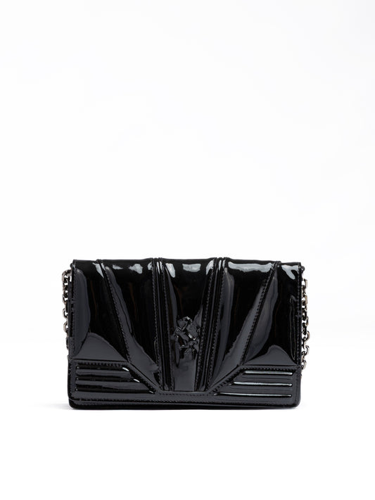 Ferrari Black GT patent leather bag with chain $2127.00 Ferrari Luzworld