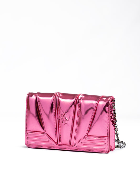 Ferrari Metal Pink GT patent leather bag with chain $2127.00 Ferrari Luzworld