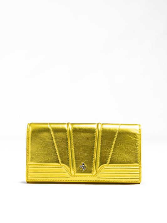 Ferrari Metal Yellow GT patent leather purse $1438.00 Ferrari Luzworld