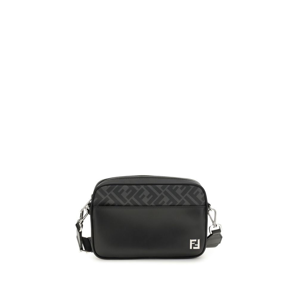 Fendi FF leather and canvas Shoulder Bag $2684.00 Fendi Luzworld