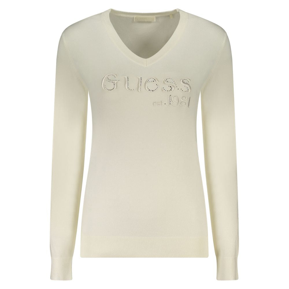Guess Jeans White Viscose Women Sweater $213.00 Guess Jeans Luzworld