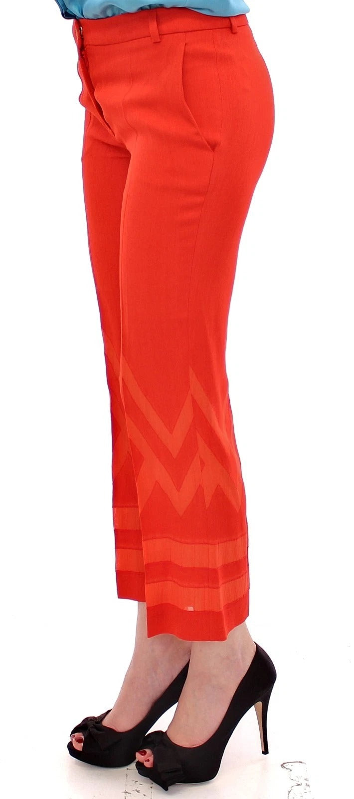 Versace Collection Red Pants Cropped 3/4 Short Nude Capri Pants $737.00 Versace Collection Luzworld