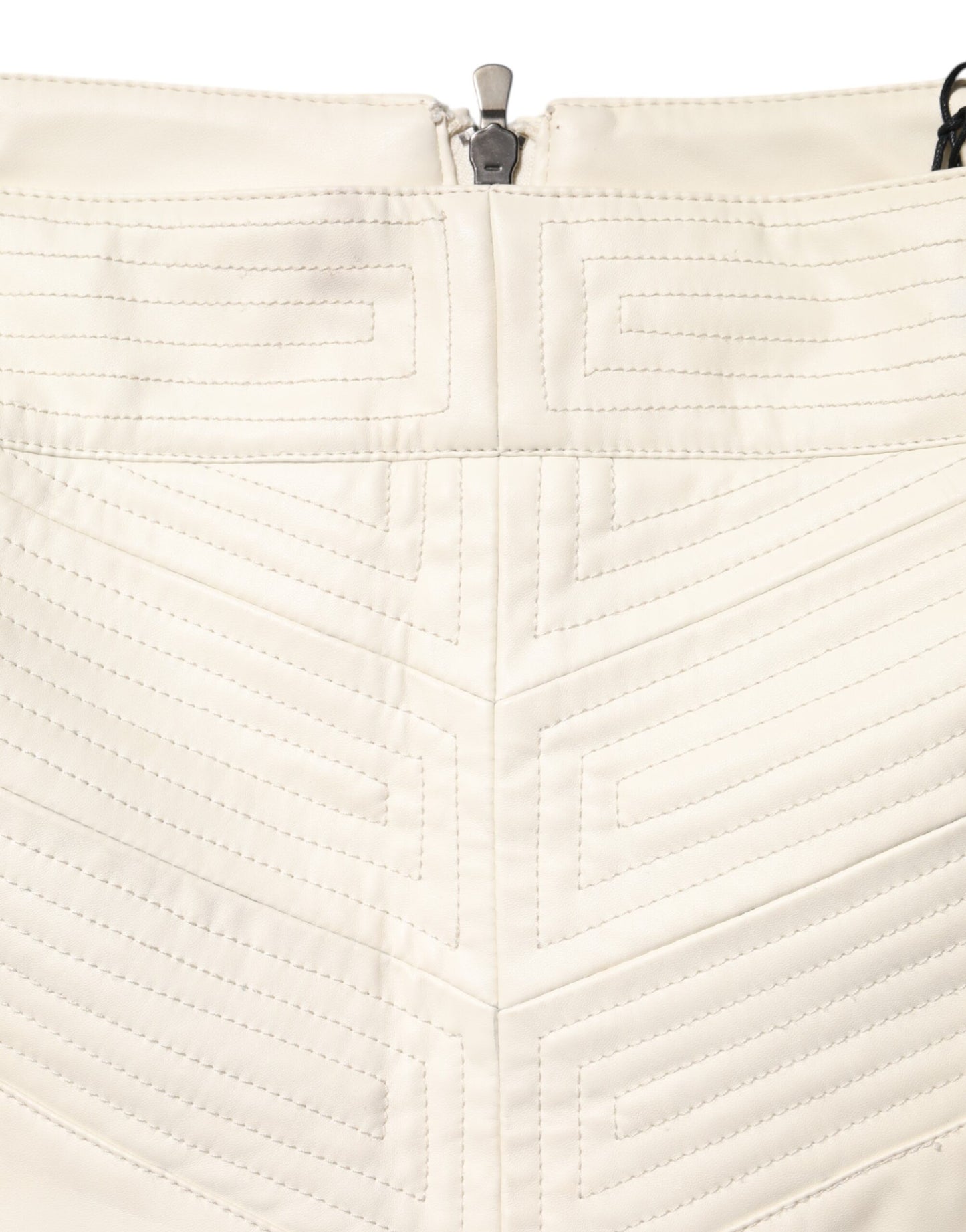 Guess Beige Faux Leather Quilted Mini High Waist Women Skirt $160.00 Guess Luzworld