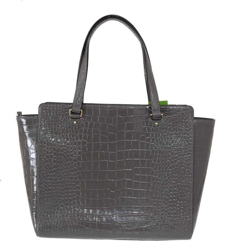 Kate Spade Grey Croc Embossed Leather Elissa Bristol Drive Tote Handbag Bag $1786.00 Kate Spade Luzworld