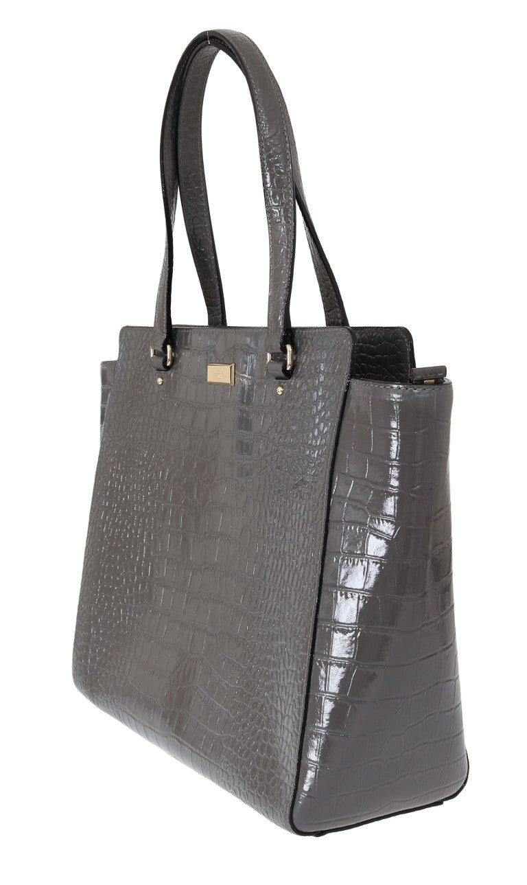 Kate Spade Grey Croc Embossed Leather Elissa Bristol Drive Tote Handbag Bag $1786.00 Kate Spade Luzworld