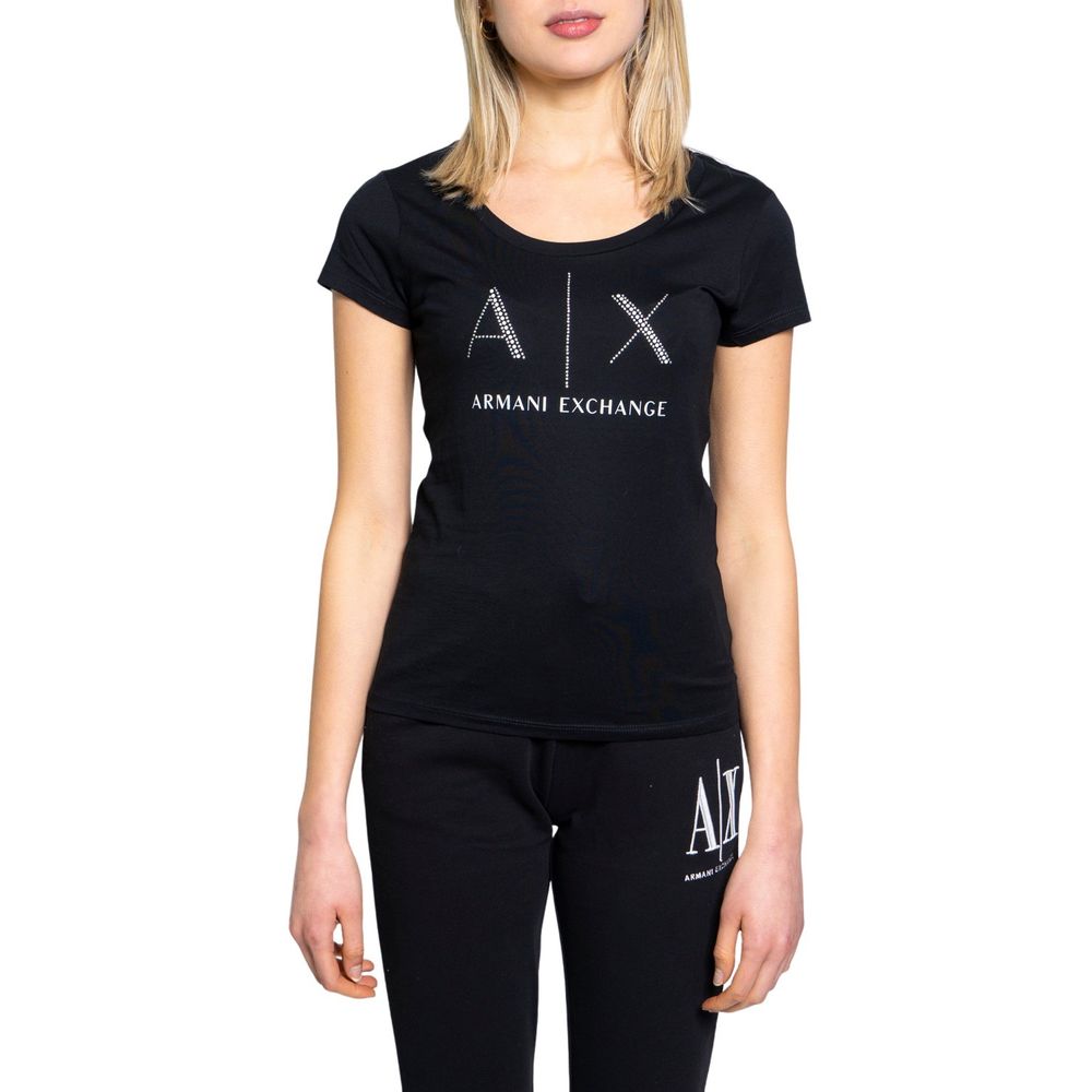 Armani Exchange Black Cotton T-Shirt $151.00 Armani Exchange Luzworld