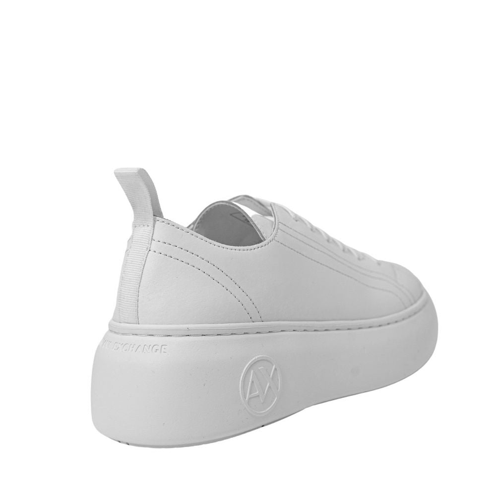 Armani Exchange White Leather Sneaker $347.00 Armani Exchange Luzworld