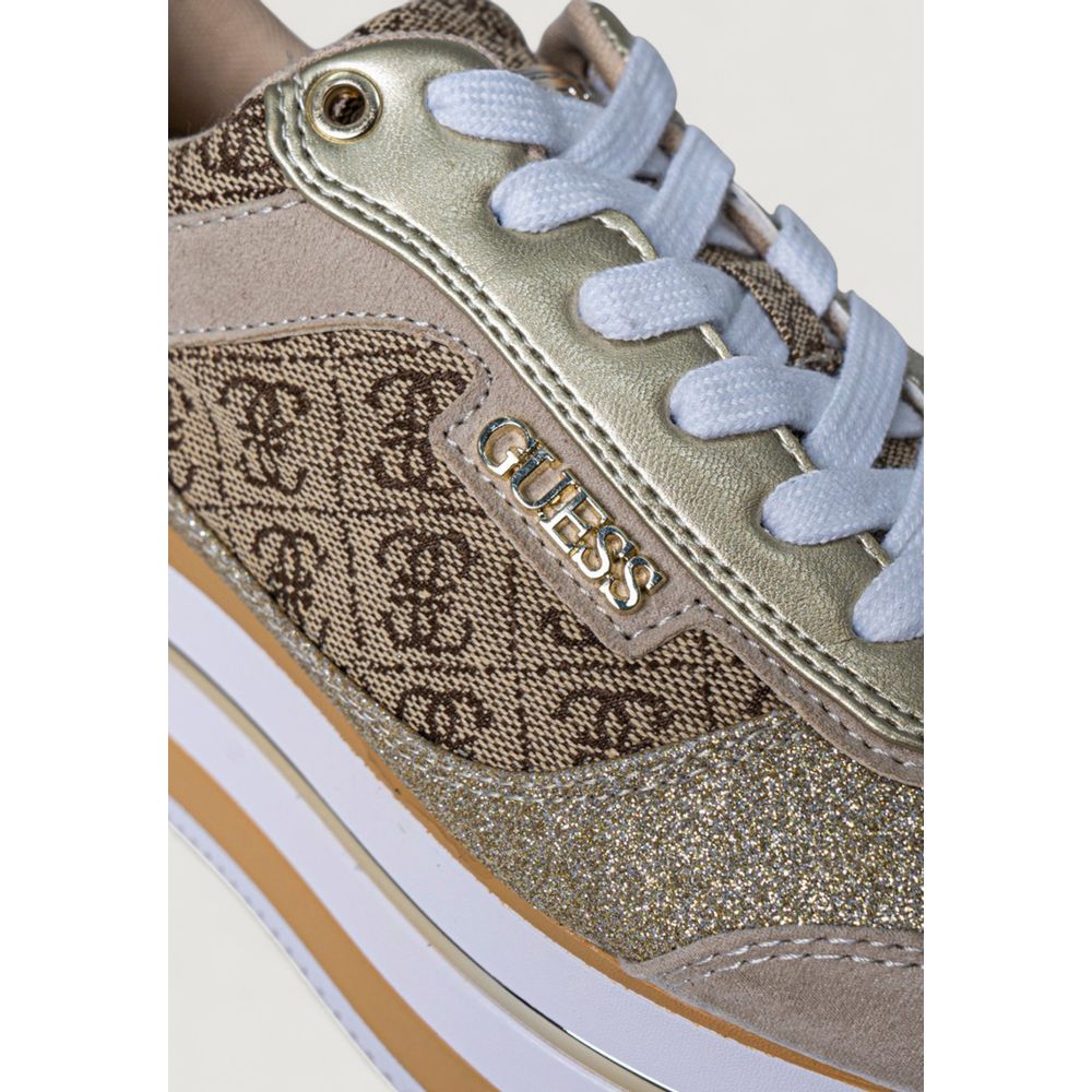 Guess Beige Polyester Sneaker $266.00 Guess Luzworld