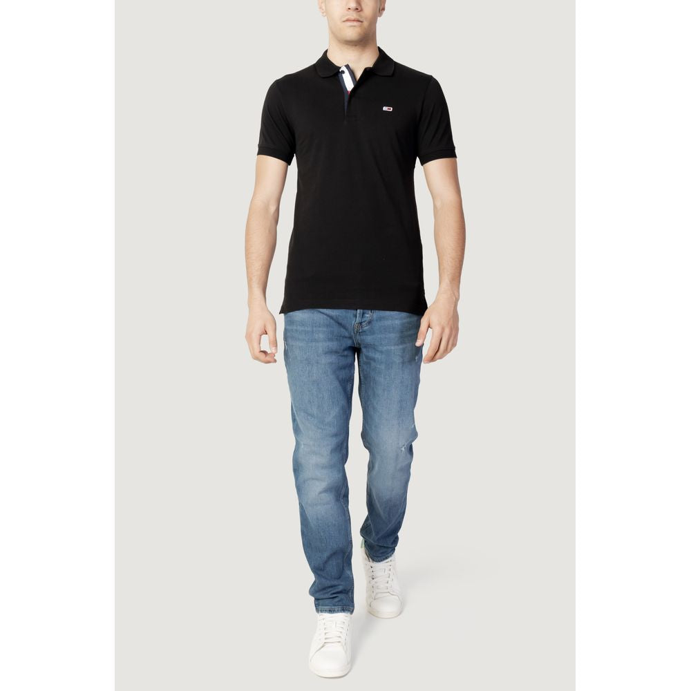 Tommy Hilfiger Jeans Black Cotton Polo Shirt $181.00 Tommy Hilfiger Jeans Luzworld