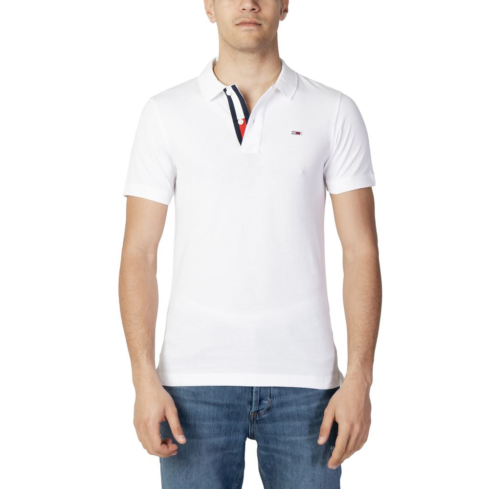 Tommy Hilfiger Jeans White Cotton Polo Shirt $181.00 Tommy Hilfiger Jeans Luzworld