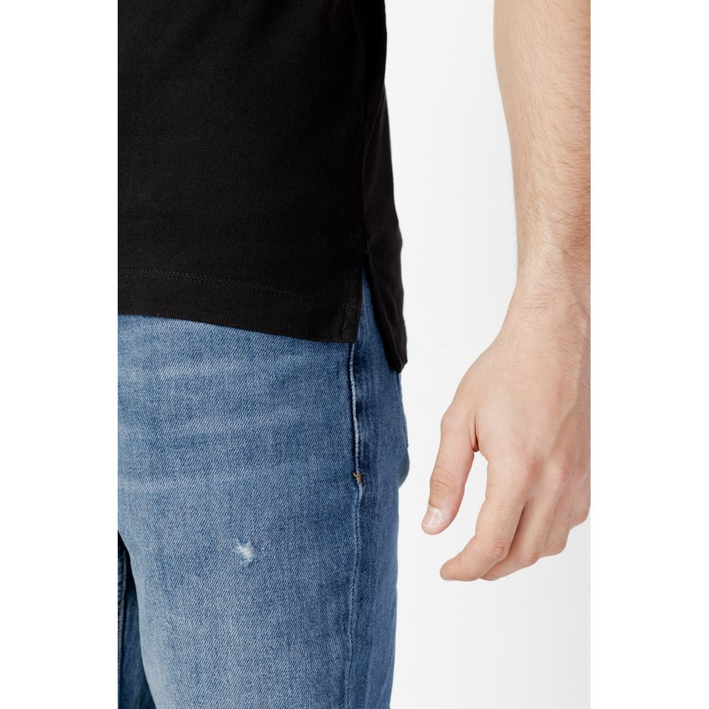 Tommy Hilfiger Jeans Black Cotton Polo Shirt $181.00 Tommy Hilfiger Jeans Luzworld
