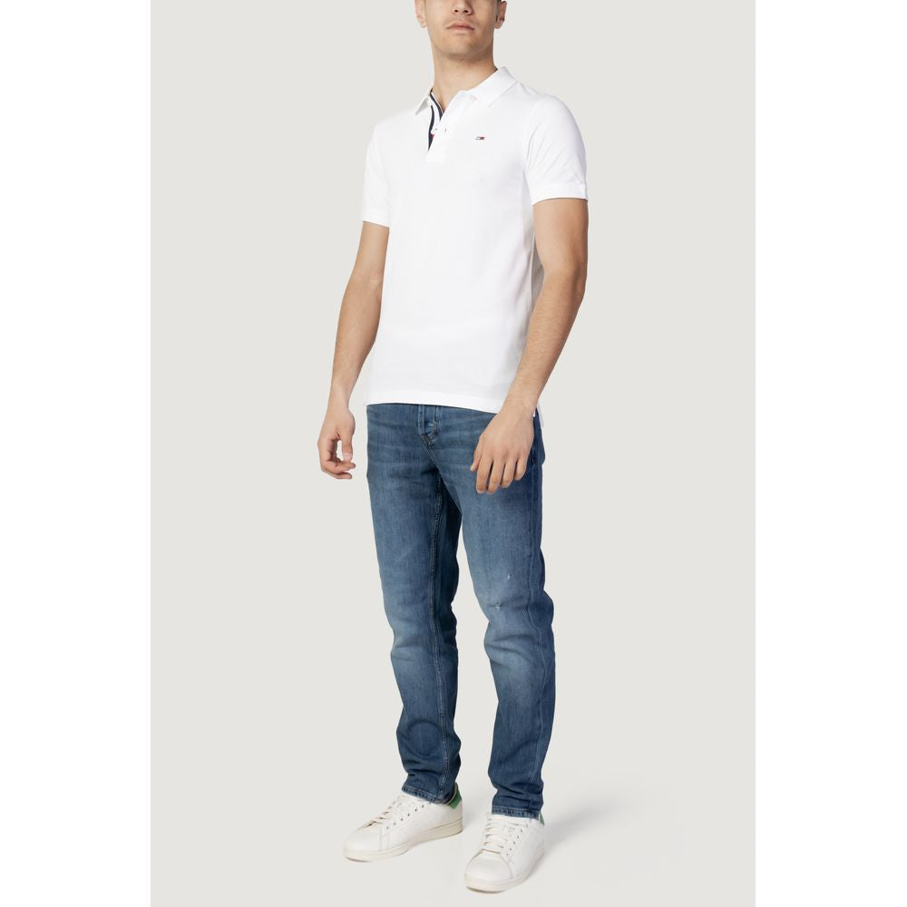 Tommy Hilfiger Jeans White Cotton Polo Shirt $181.00 Tommy Hilfiger Jeans Luzworld