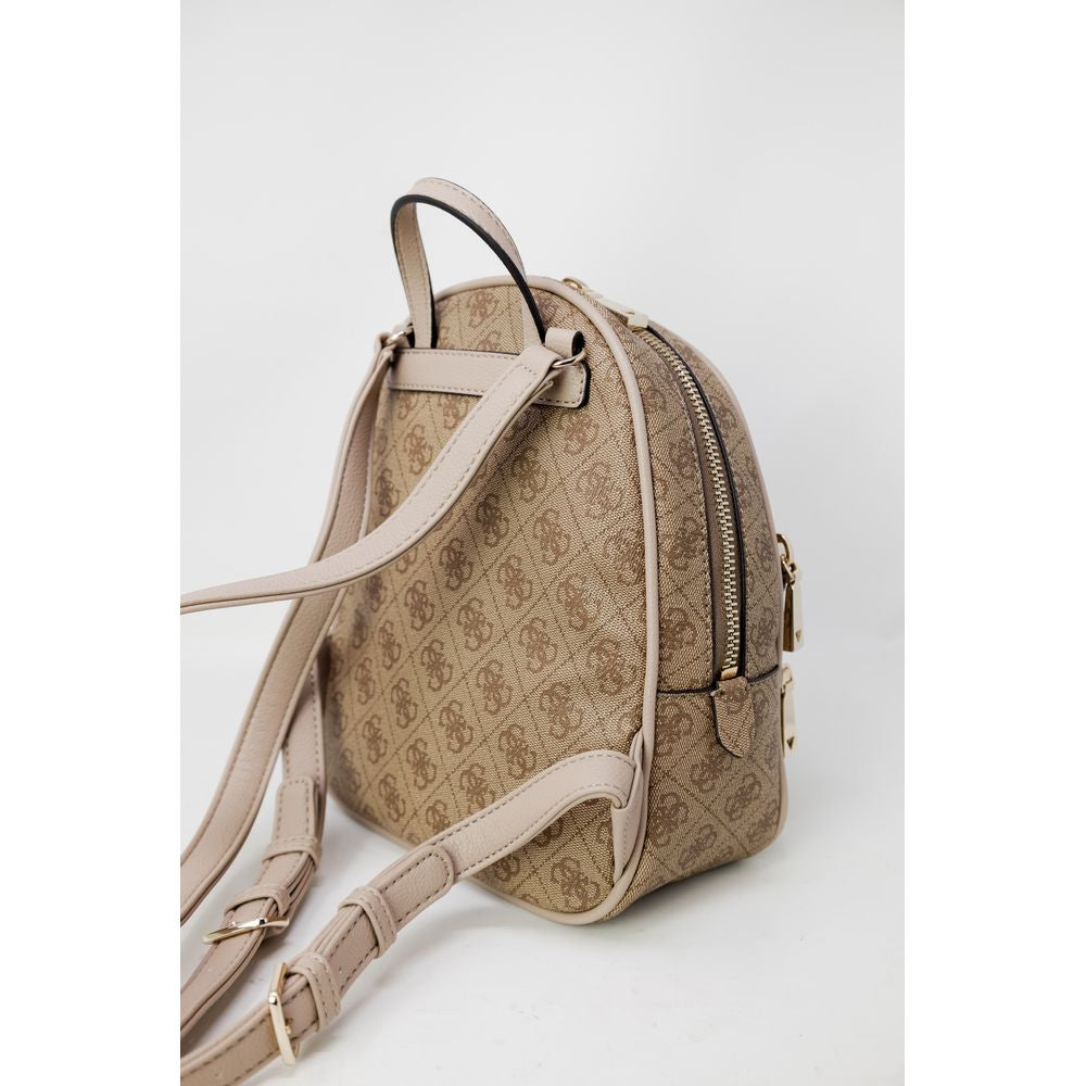 Guess Beige Polyethylene Backpack $308.00 Guess Luzworld
