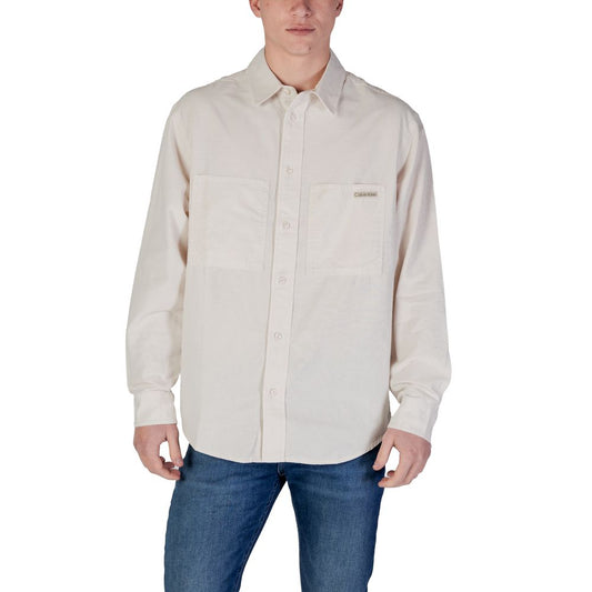 Calvin Klein Jeans Beige Recycled Cotton Shirt $220.00 Calvin Klein Jeans Luzworld