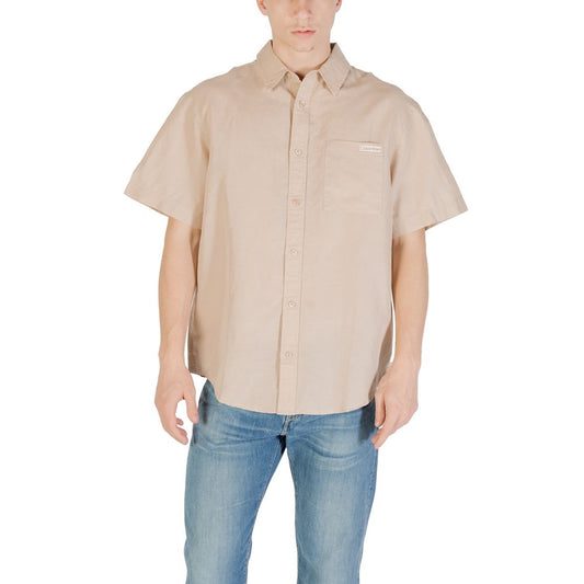Calvin Klein Jeans Beige Linen Shortsleeve $206.00 Calvin Klein Jeans Luzworld