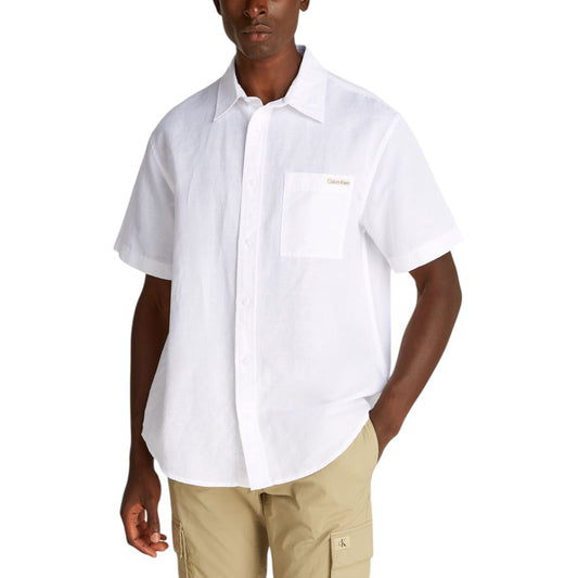 Calvin Klein Jeans White Linen Shortsleeve $206.00 Calvin Klein Jeans Luzworld