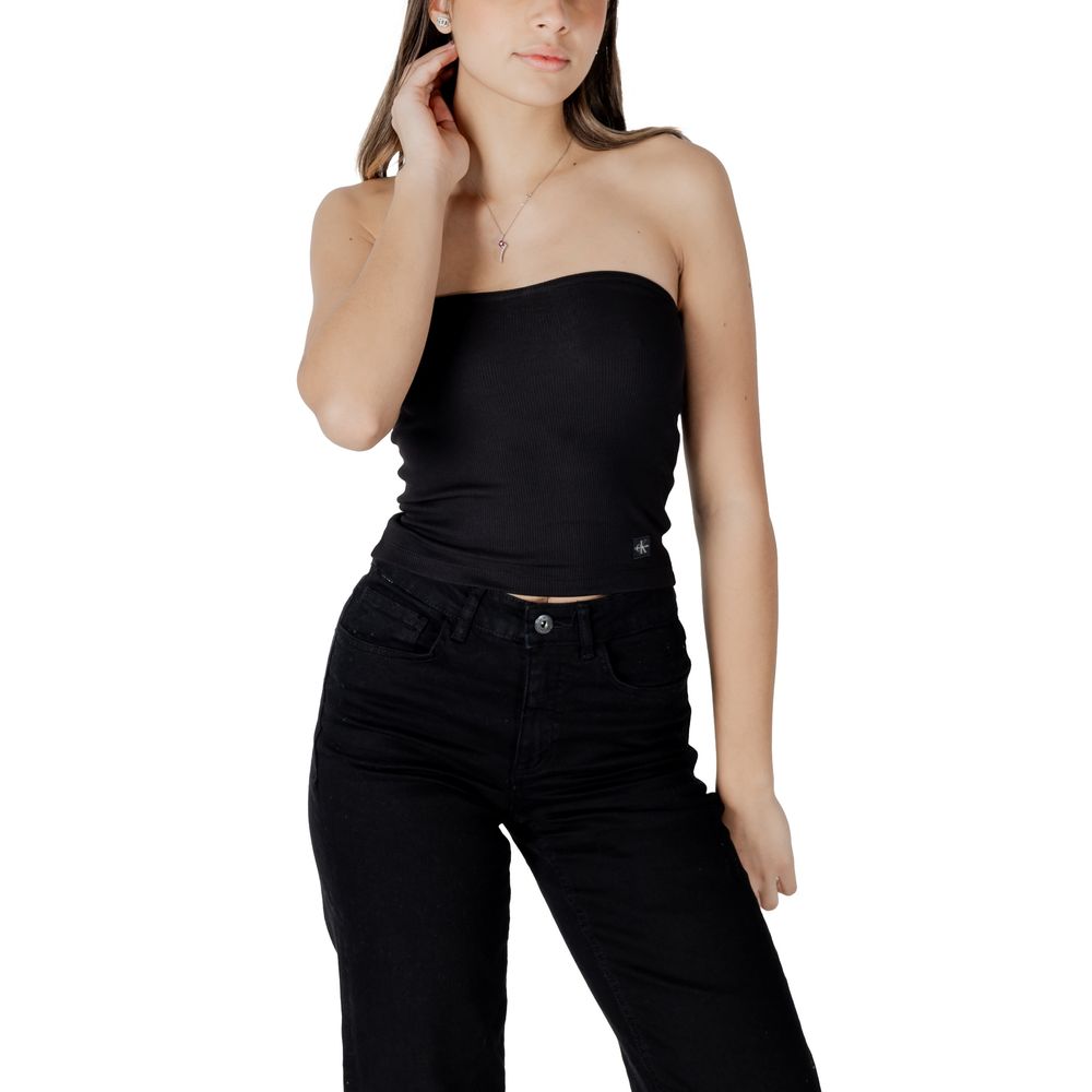 Calvin Klein Jeans Black Recycled Cotton Top $133.00 Calvin Klein Jeans Luzworld