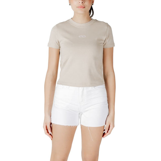 Calvin Klein Jeans Beige Recycled Cotton T-Shirt $133.00 Calvin Klein Jeans Luzworld